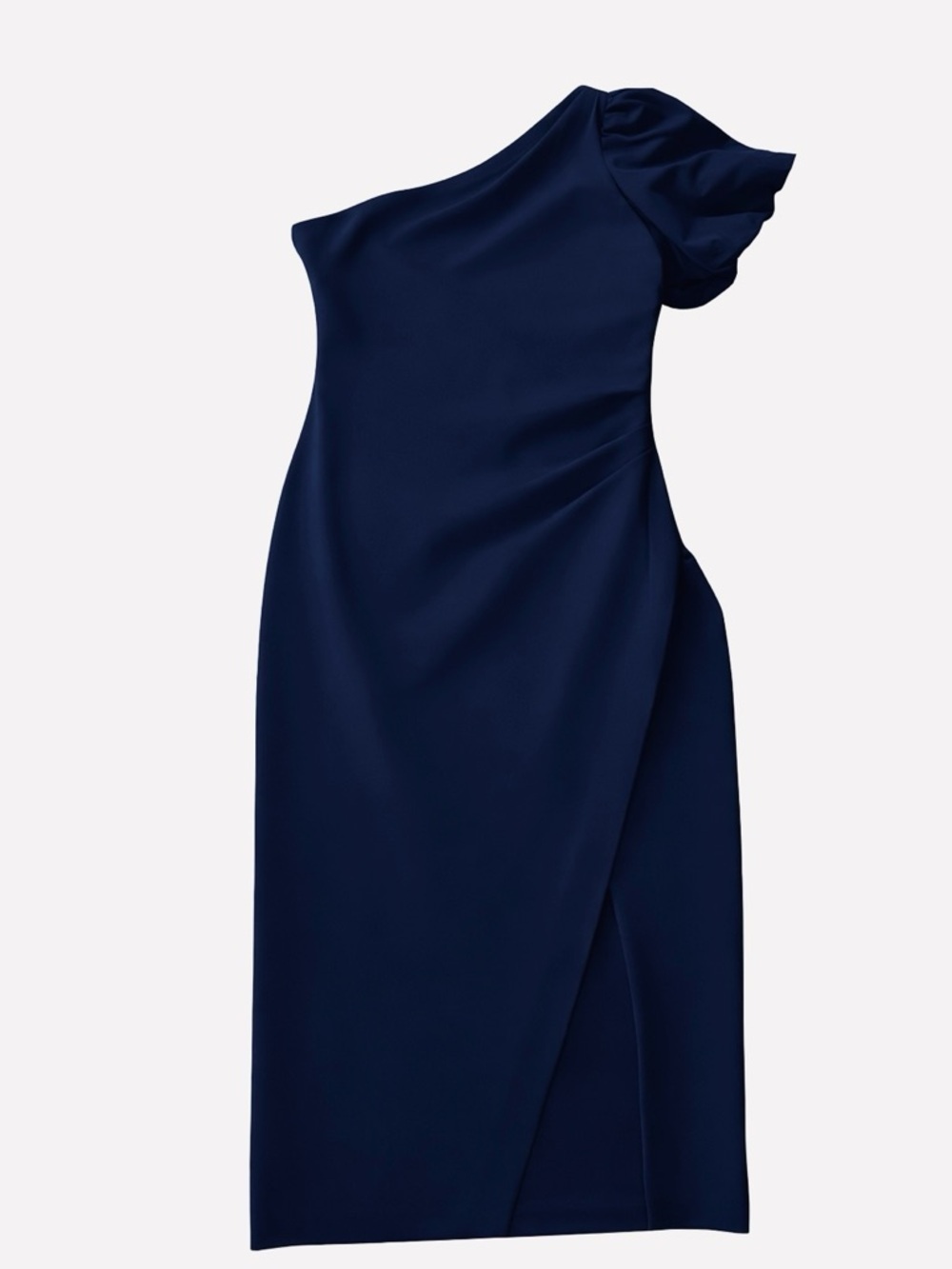 Lauren Ralph Lauren One Shoulder Formal Cocktail Evening Navy Blue Dress Sz 10 - Picture 2 of 9